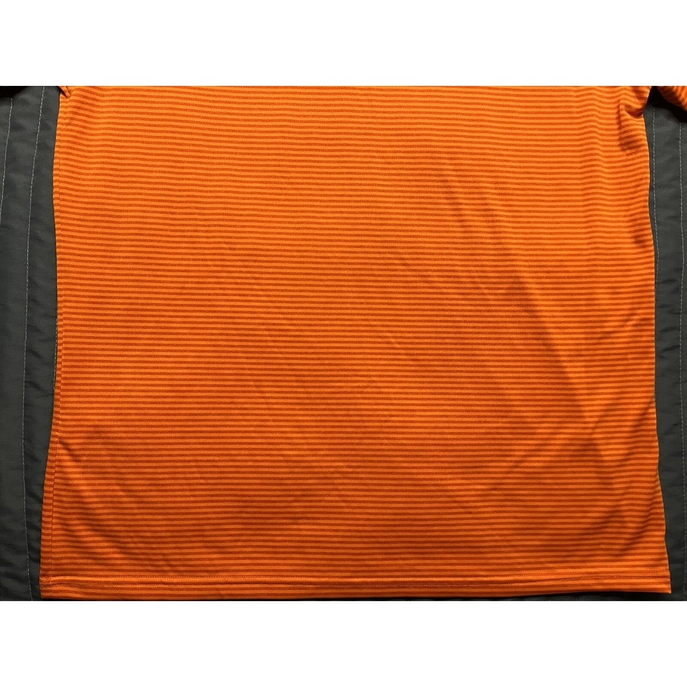 Whataburger Employee Logo Uniform Embroidered Striped Orange Polo Work Shirt Med - Picture 10 of 10